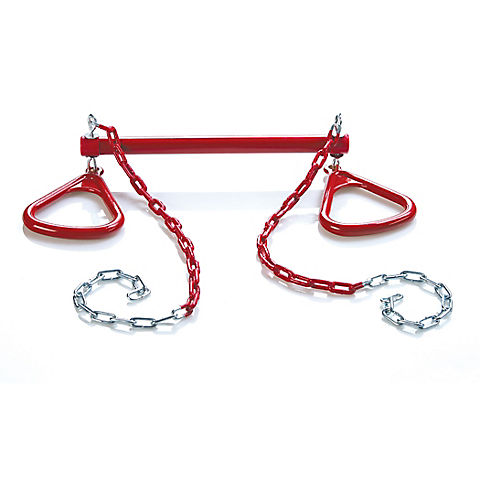 Creative Cedar Designs 18" Ultimate Rings and Trapeze Bar - Red
