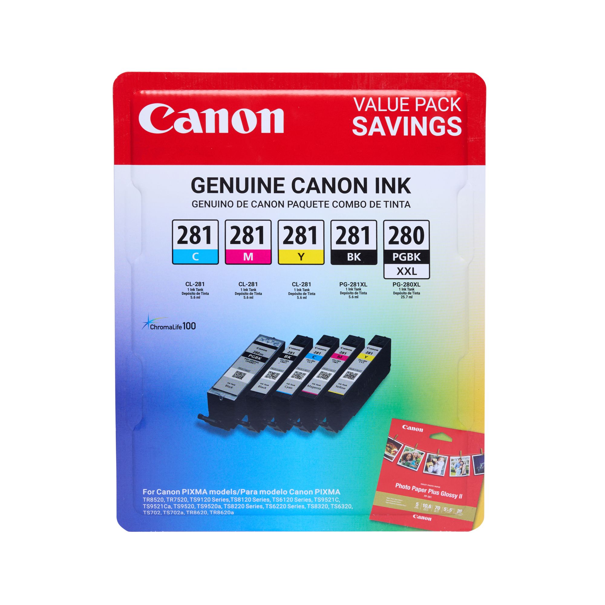 Canon PGI280 and CLI281 Combo Ink Cartridges