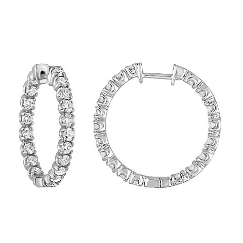 Amairah 3.40 ct. t.w. Diamond Hoop Earrings in 14k White Gold