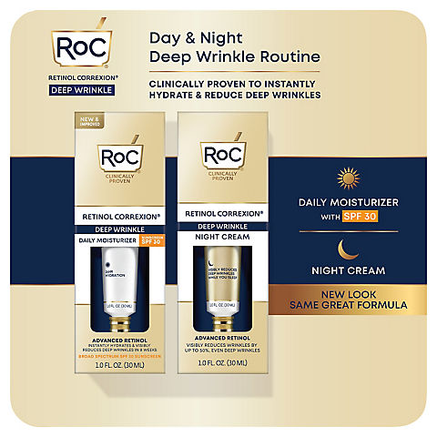 Roc Retinol Correxion Deep Wrinkle Treatment Daily Moisturizer With Sunscreen Broad Spectrum spf 30, 2 pk./1 oz.
