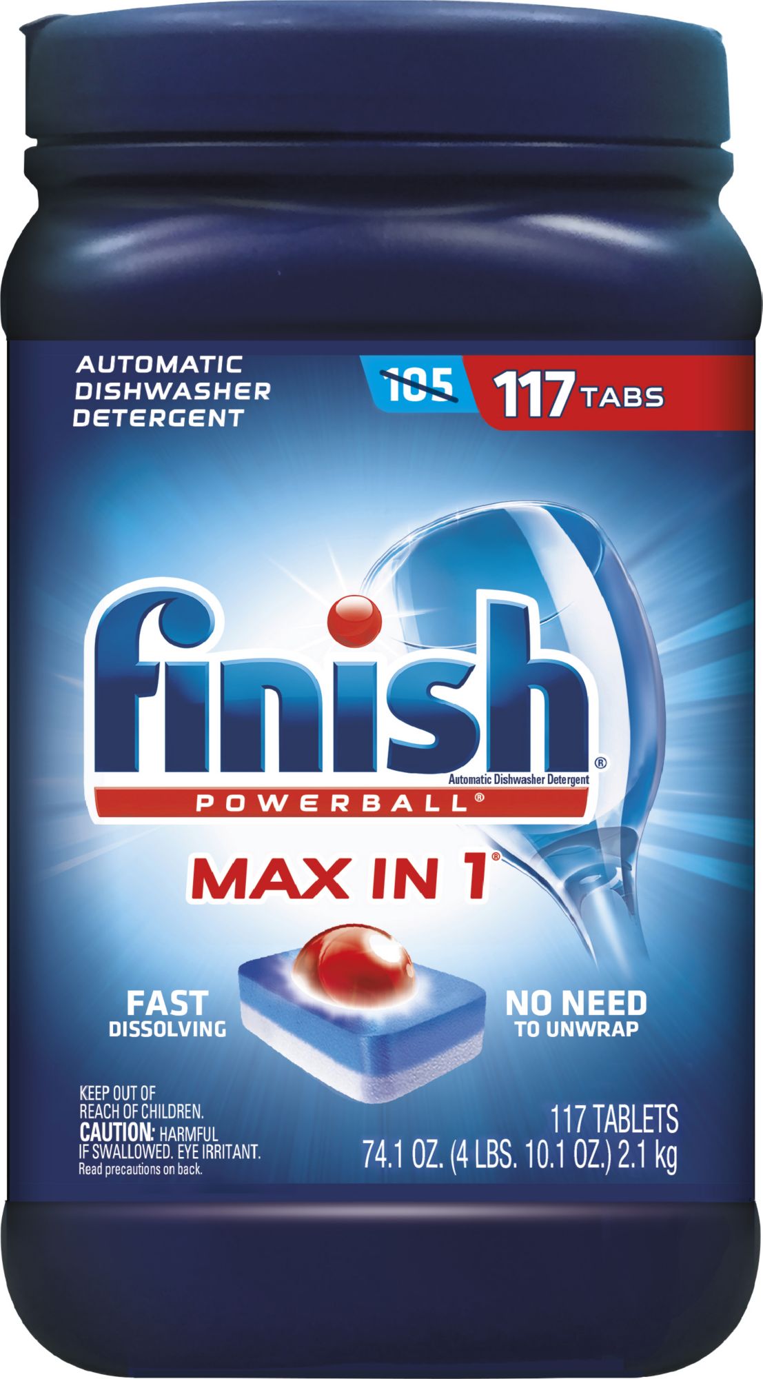 Finish All in 1 Powerball Pods Dishwasher Detergents, Fresh Scent, 59.2  Ounce, 94 Count