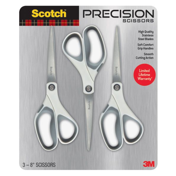 Scotch 8 Precision Scissors, 3 pk