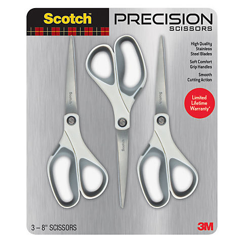 Scotch 8" Precision Scissors, 3 pk.