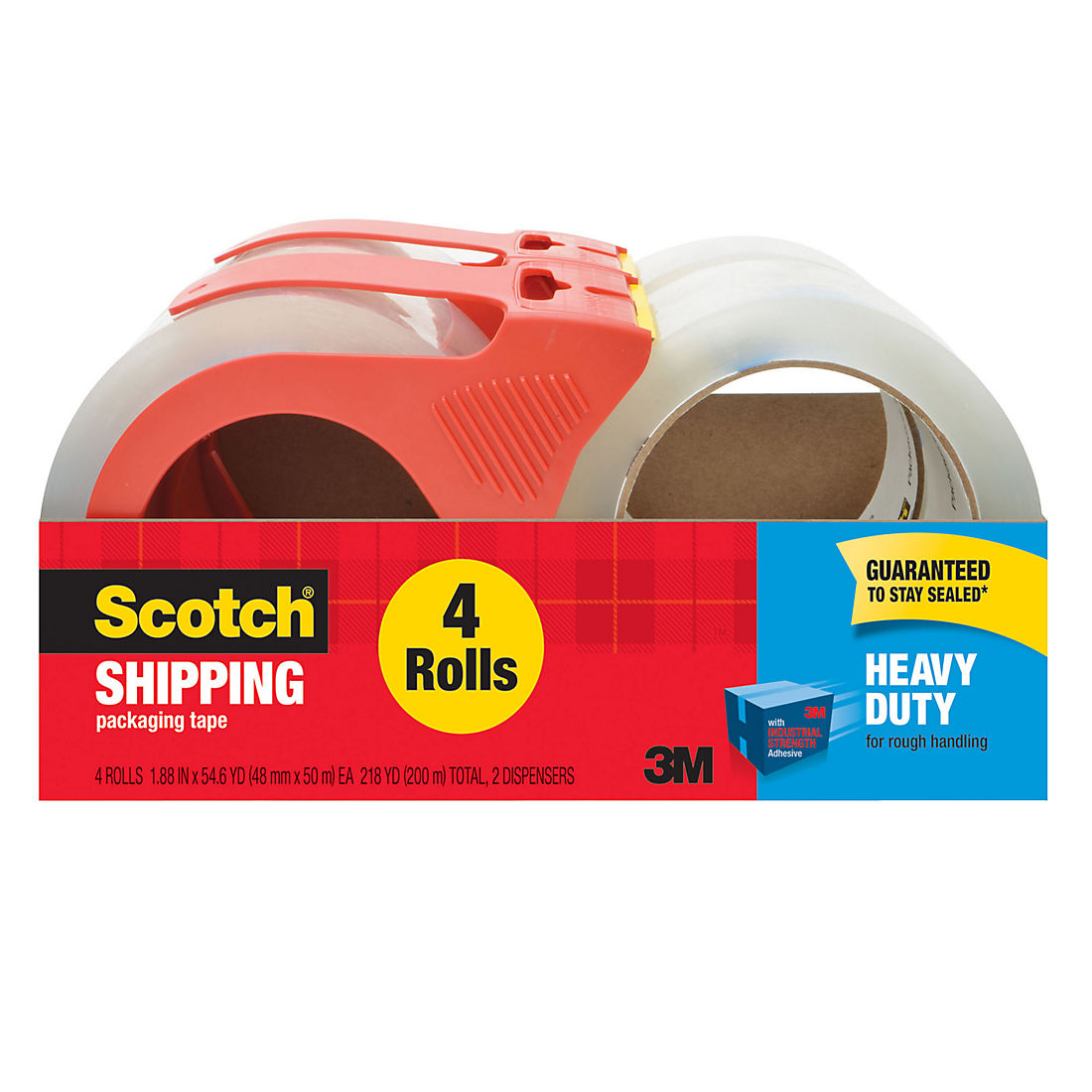 Scotch Heavy Duty Shipping Packaging Tape with Dispenser