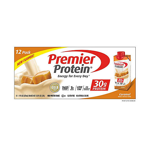 Premier Protein Caramel Shakes, 12 pk.