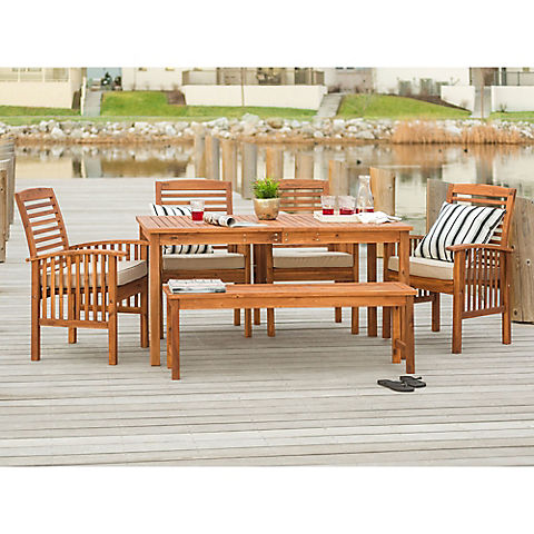 W. Trends 6-pc Outdoor Cliff Acacia Wood Dining Set - Brown