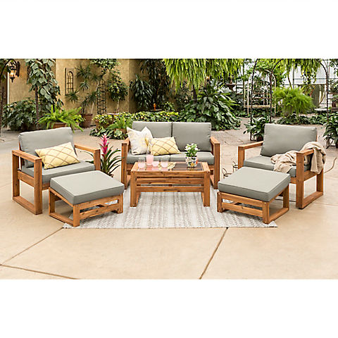 W. Trends Outdoor Arbor Acacia Wood 6-Pc. Chat Set