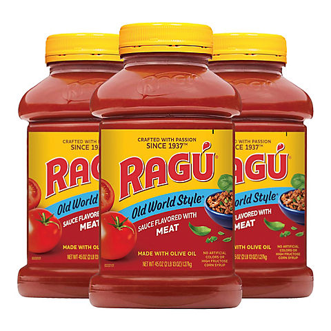 Ragu Old World Style Sauce Flavored with Meat, 3 pk./45 oz.