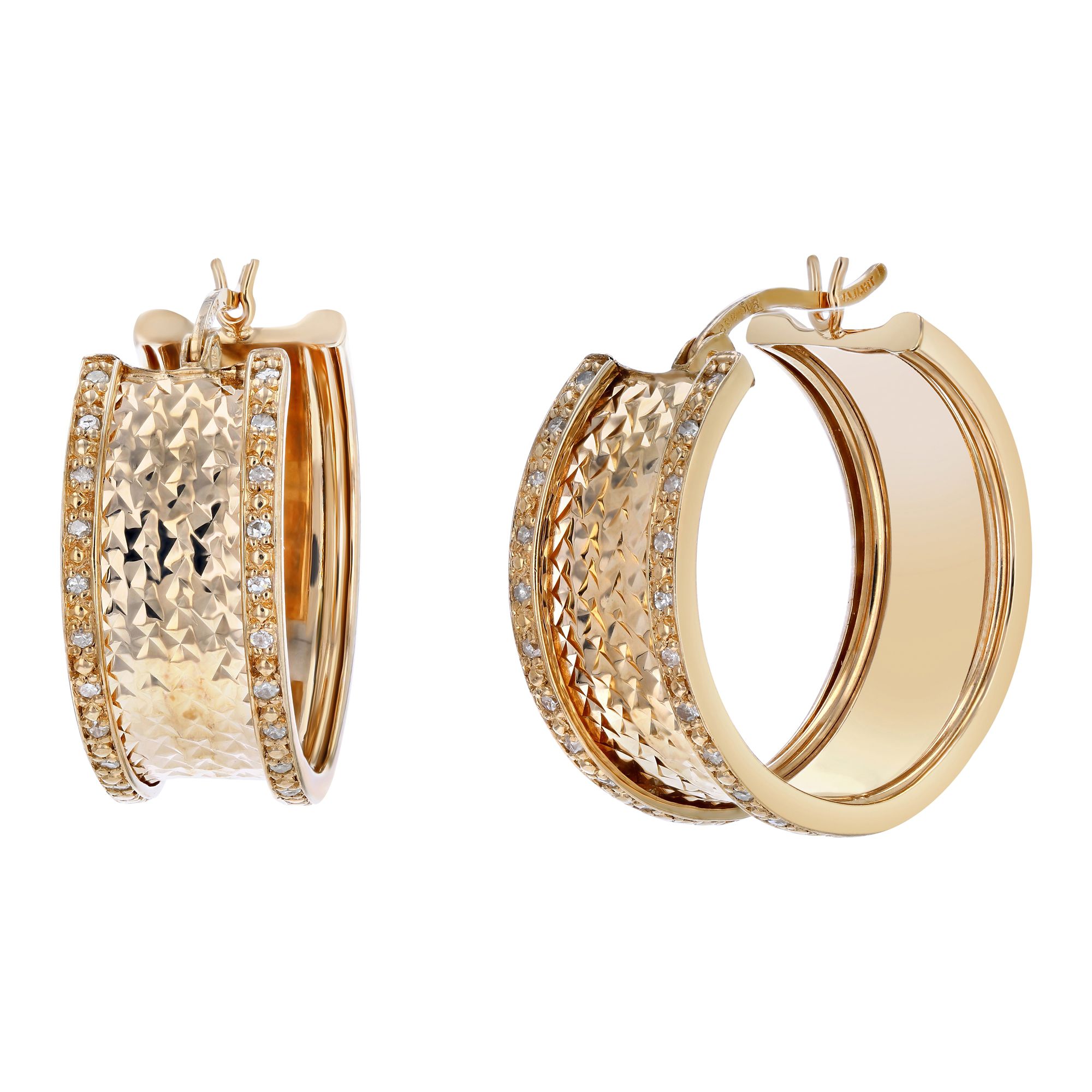 Men's 1/2 CT. T.W. Diamond Hoop Earrings in 10K Gold