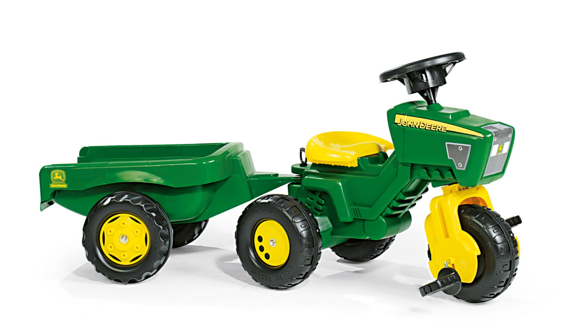 john deere metal pedal tractor with trailer