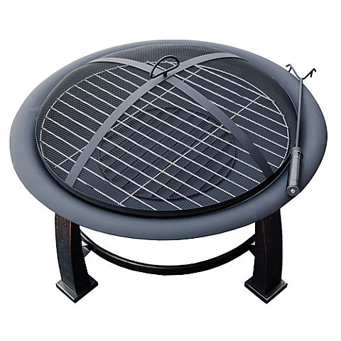 AZ Patio Heaters Wood Burning Fire Pit with Cooking Grate - Black