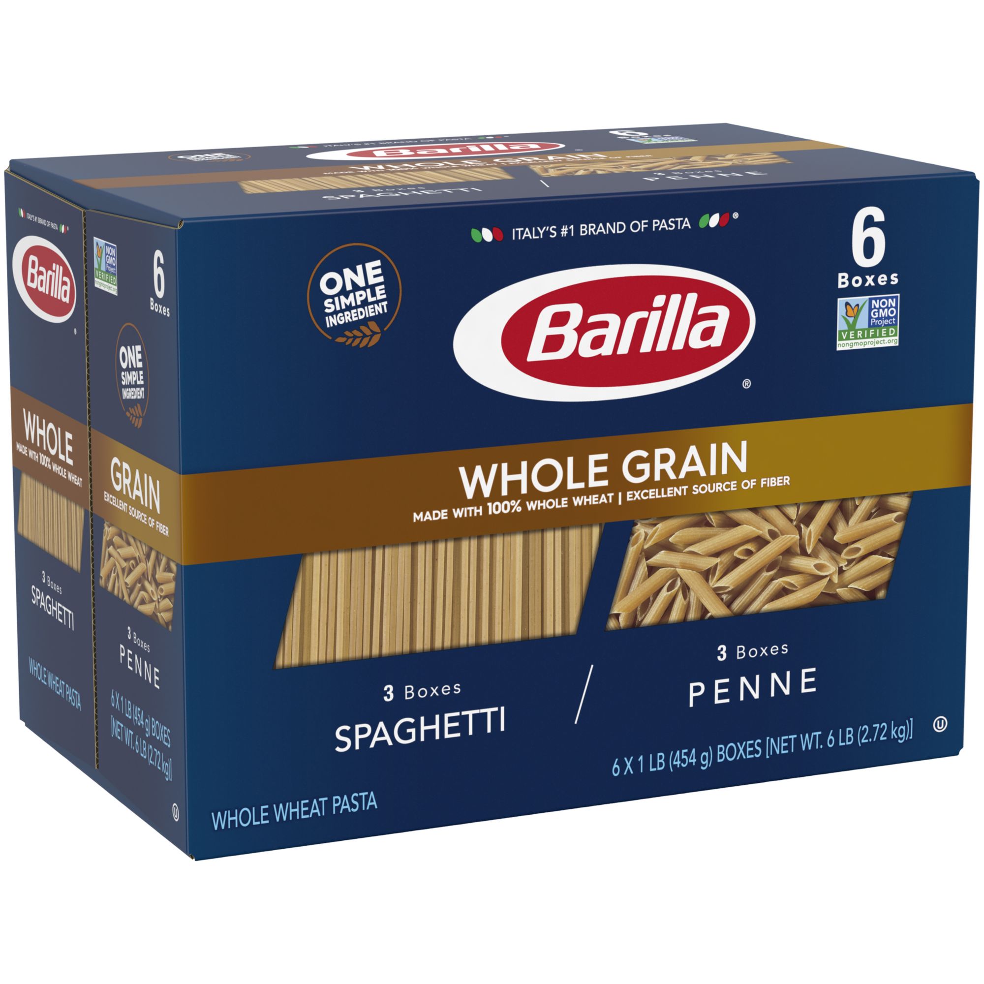 Barilla Whole Grain Spaghetti and Penne, 6 pk./1 lb.