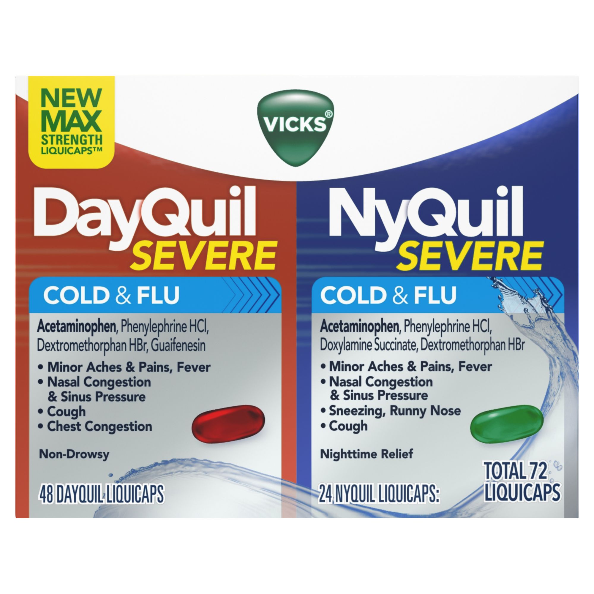 Vicks DayQuil & NyQuil Liquicaps, Cold, Cough and Flu Medicine,  over-the-counter Medicine, 24 Ct 