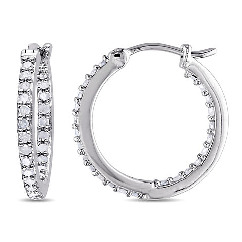 .48 ct. t.w. Diamond Inside-Out Hoop Earrings in Sterling Silver