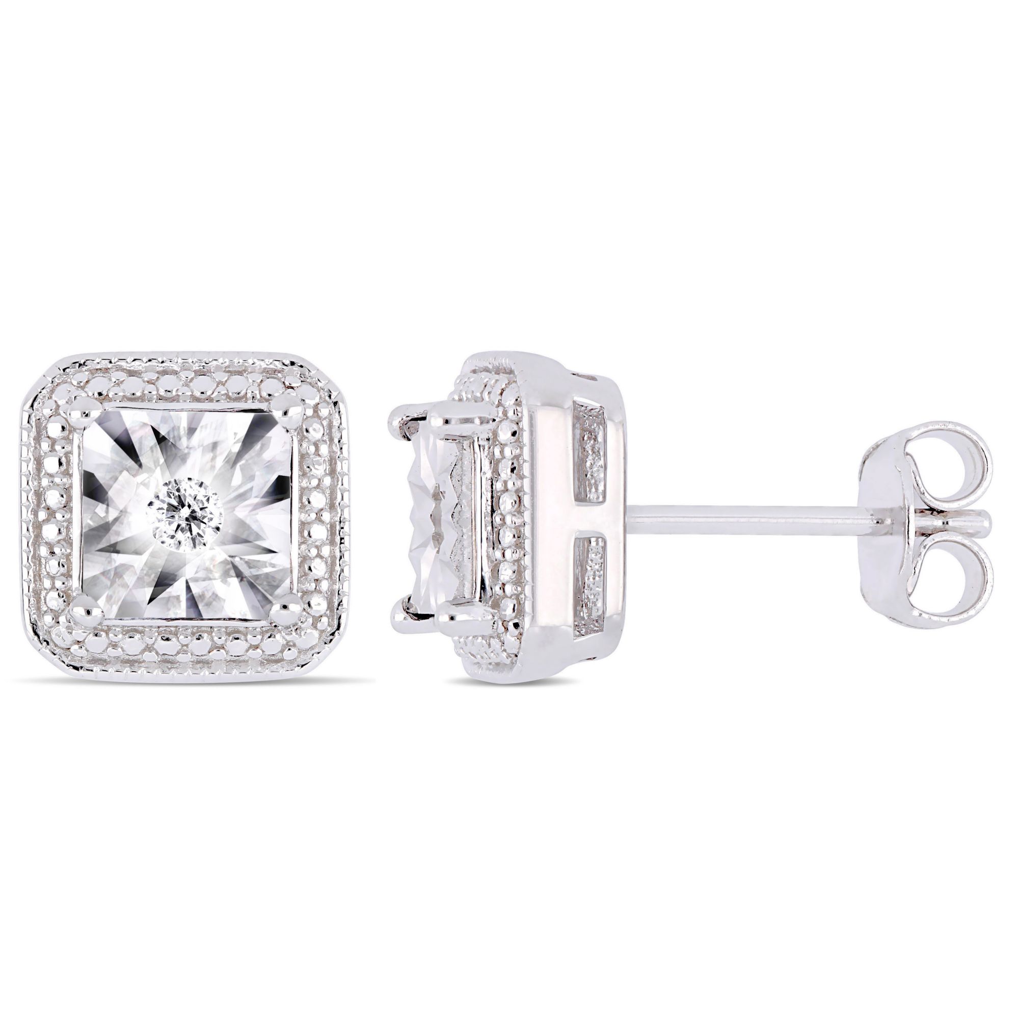 Sterling silver on sale diamond studs