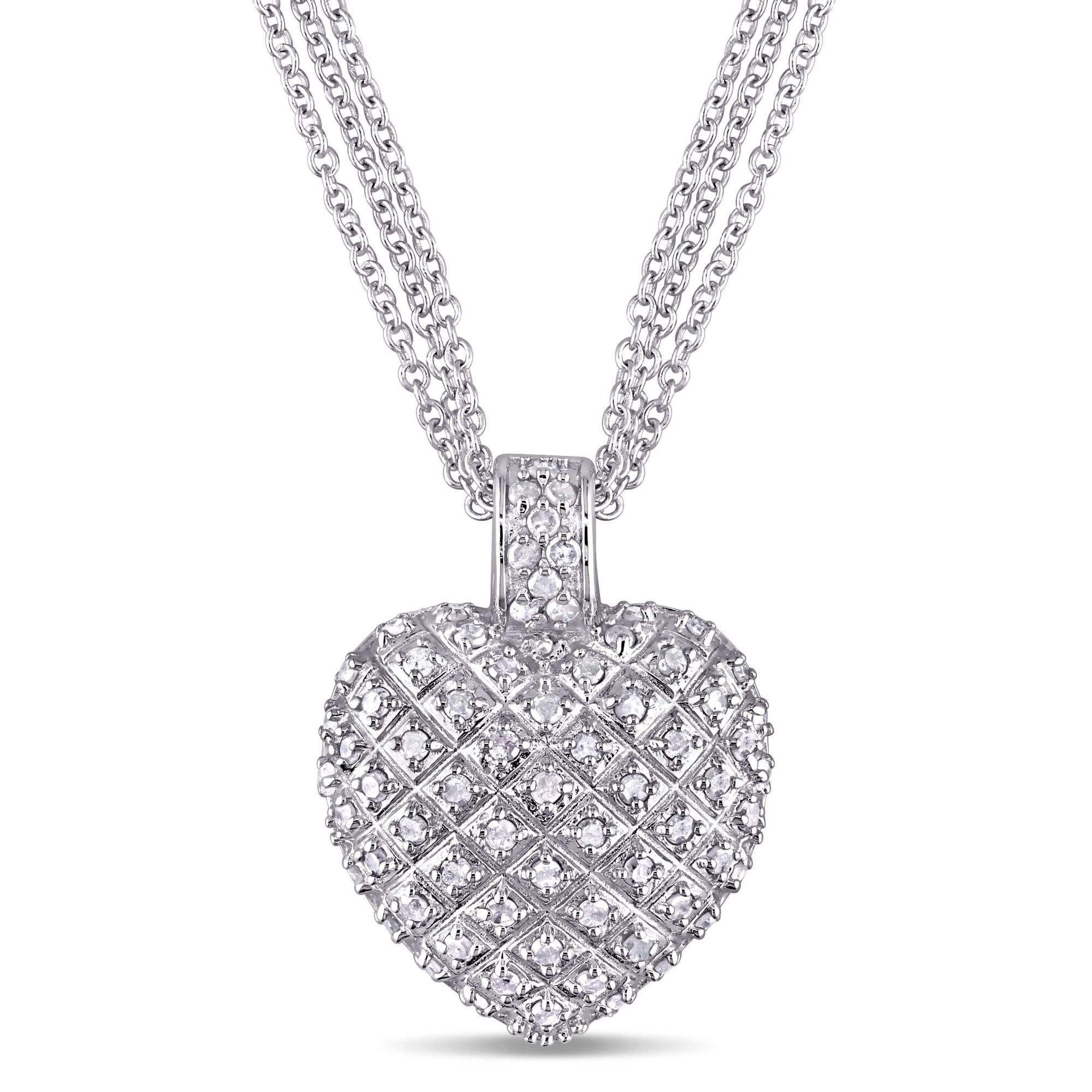 1.00 ct. t.w. Diamond Heart Pendant Necklace in 14k White Gold