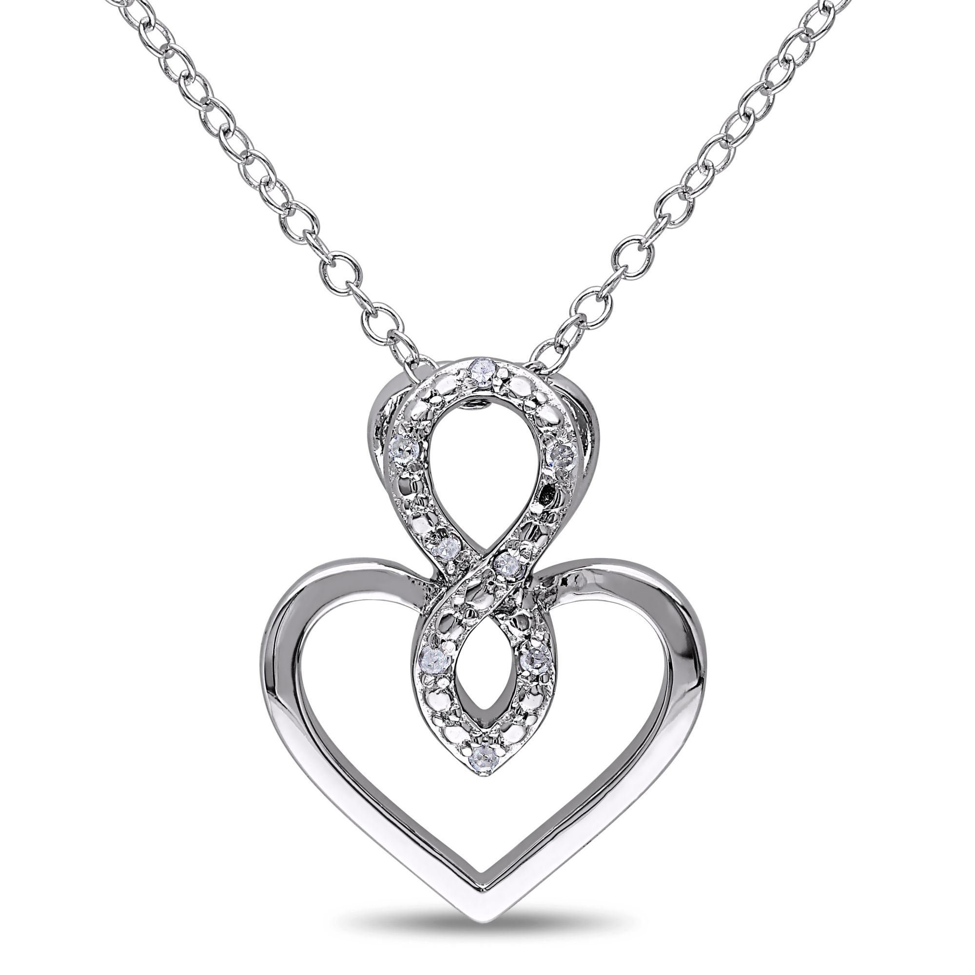 Diamond Infinity Heart Pendant Necklace