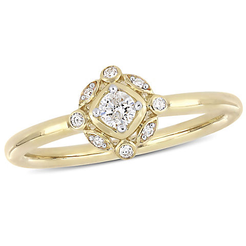 .16 ct. t.w. Diamond Halo Engagement Ring in 10k Yellow Gold