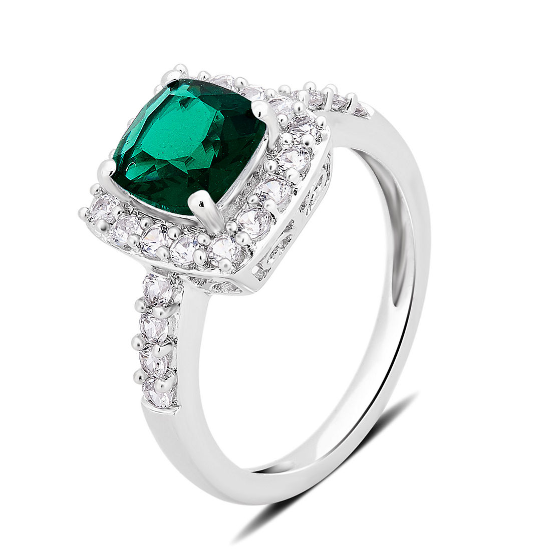 Automatisch Retentie bijl 1.50 ct. t.w. Emerald and Created White Sapphire Ring in Sterling Silver -  BJs Wholesale Club