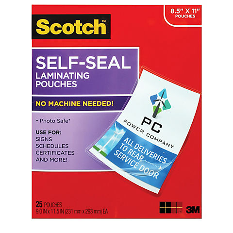 Scotch Self-Seal Laminating Pouches, 25 ct.