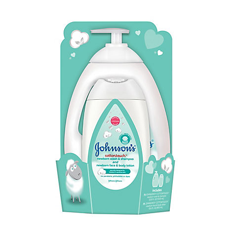Johnson's Cotton Touch Baby Wash & Shampoo, 33.8 oz. and Body Lotion, 13.5 fl. oz.