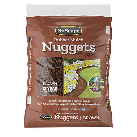 NuScape Rubber Mulch Nuggets, 1.25 Cu. Ft. - Brown