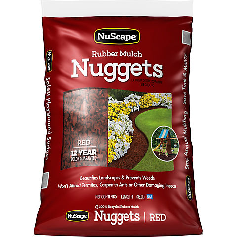 NuScape Rubber Mulch Nuggets, 1.25 Cu. Ft. - Red