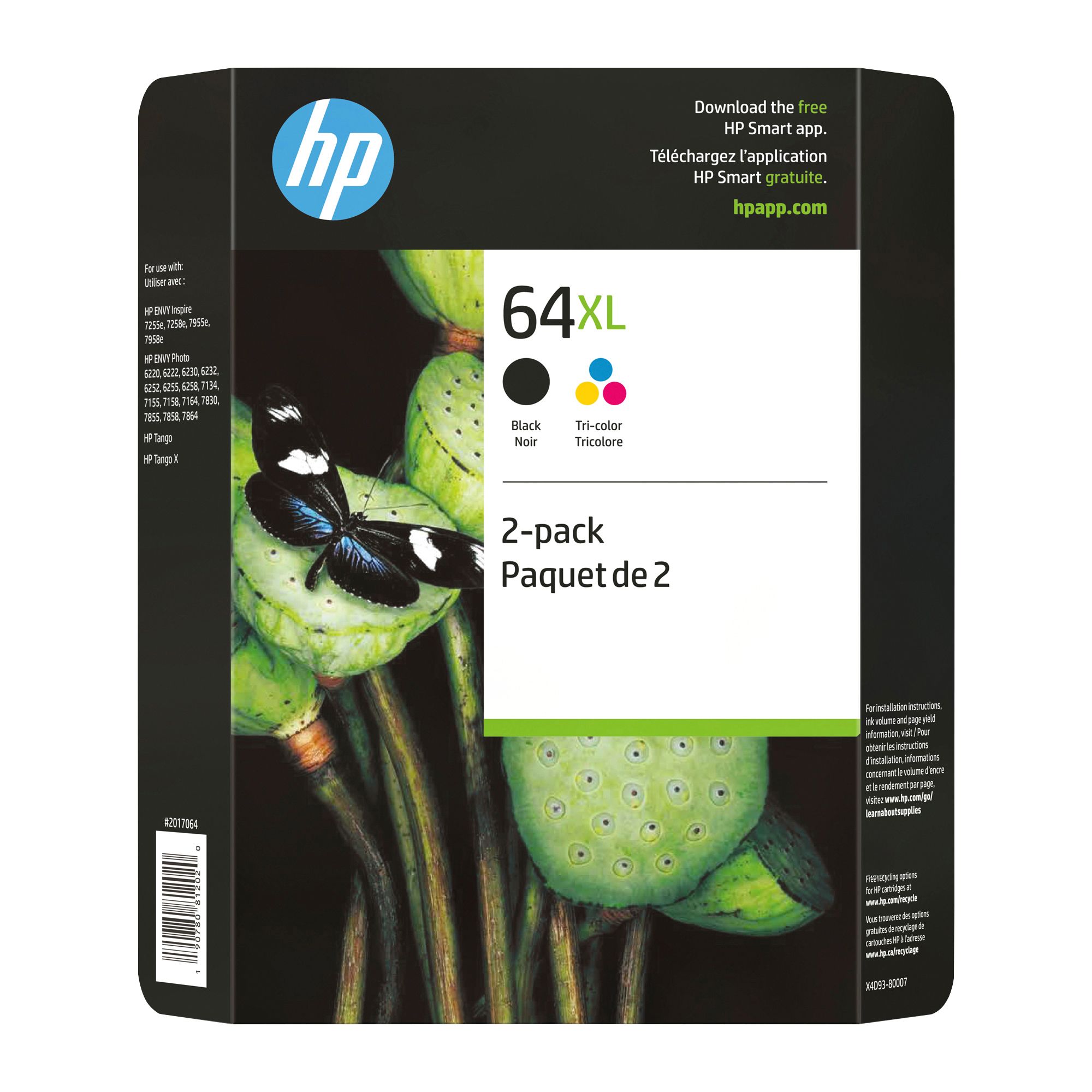 Remanufactured HP 62XL Ink Cartridges Combo Pack (1 Black, 1 Tri