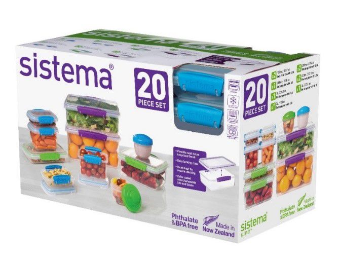 Sistema Food Storage Container Set Green 28 ct