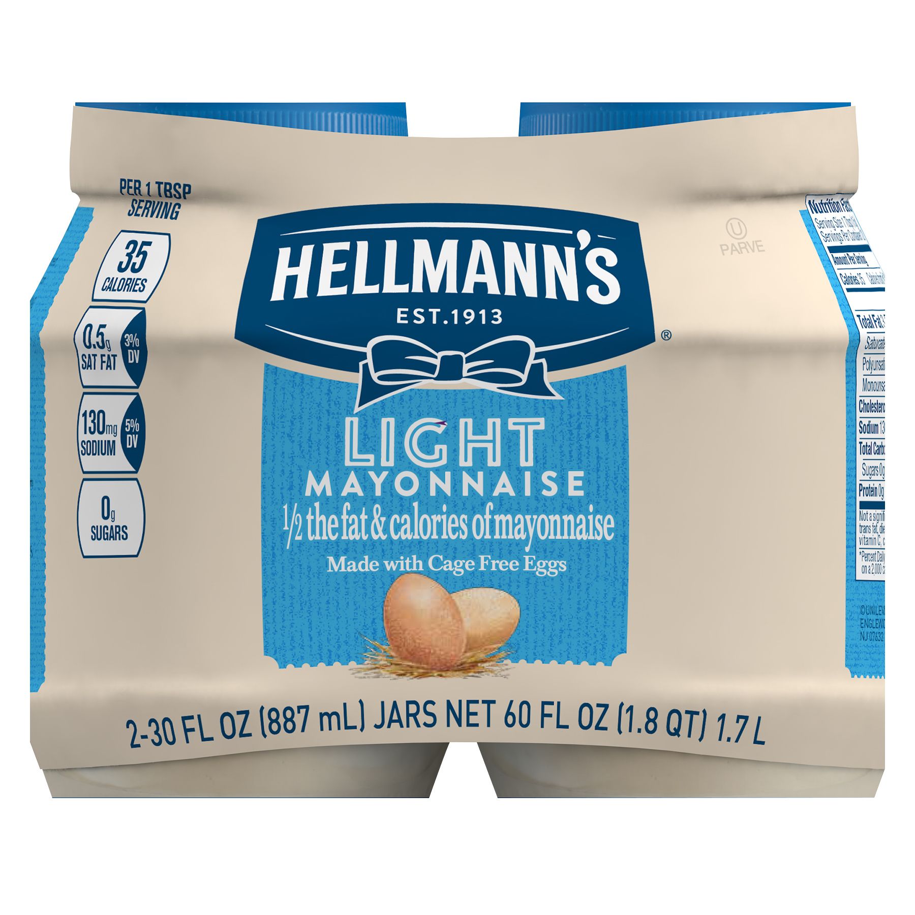 Hellmann's Light Mayonnaise Jar Condiment for Sandwiches, Salads, Mayo Made  with 100% Cage Free Eggs, Gluten Free, 1 gallon (Pack of 1)