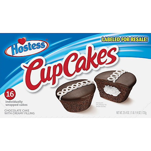 Hostess Individually Wrapped Chocolate Cupcakes with Cream Filling, 16 ct.