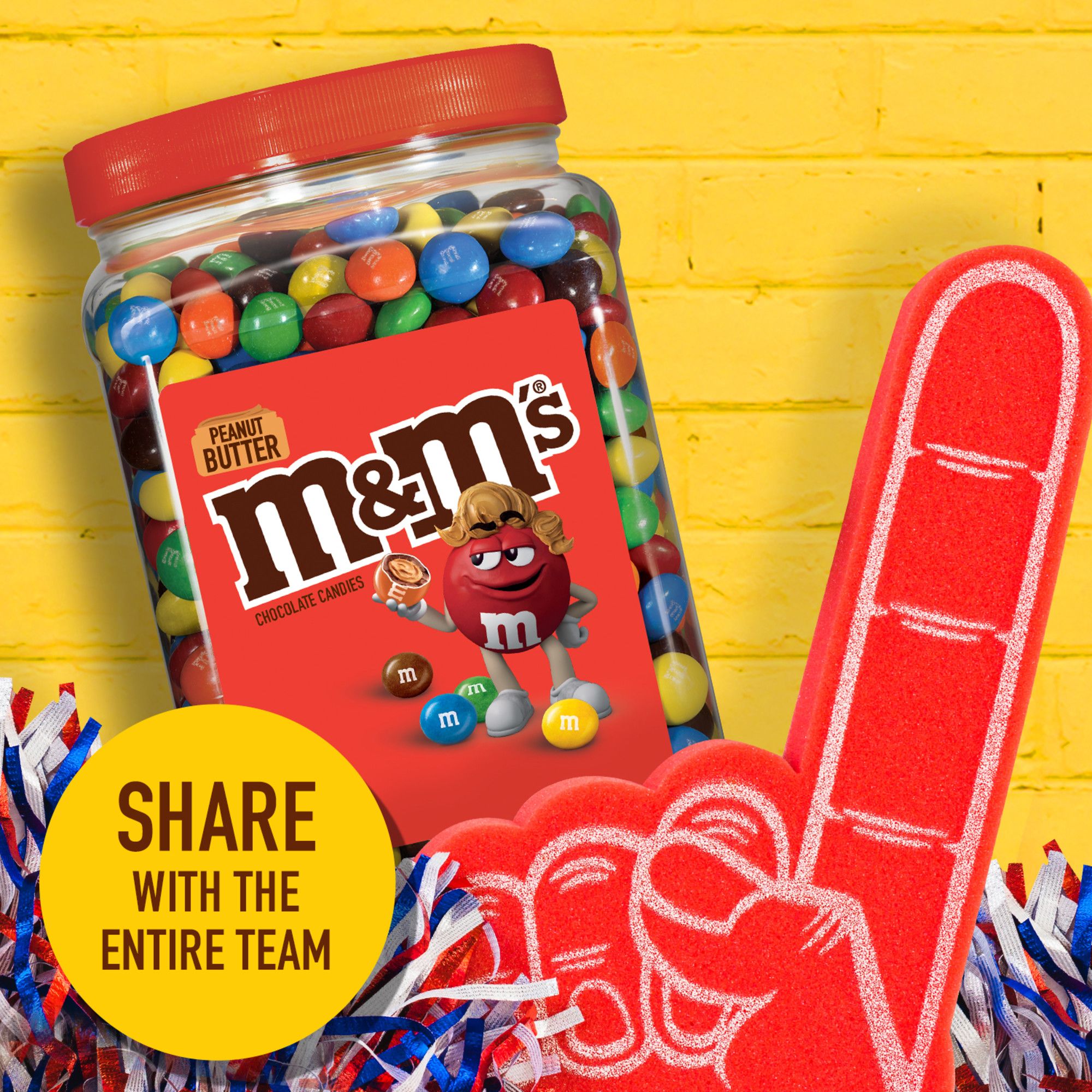 M&M's MandM's Milk Chocolate Peanut Candies Jar, 62 oz in the Snacks & Candy  department at