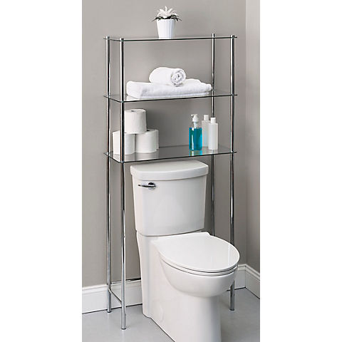 Home Basics 3-Shelf Over the Toilet Space Saver - Silver