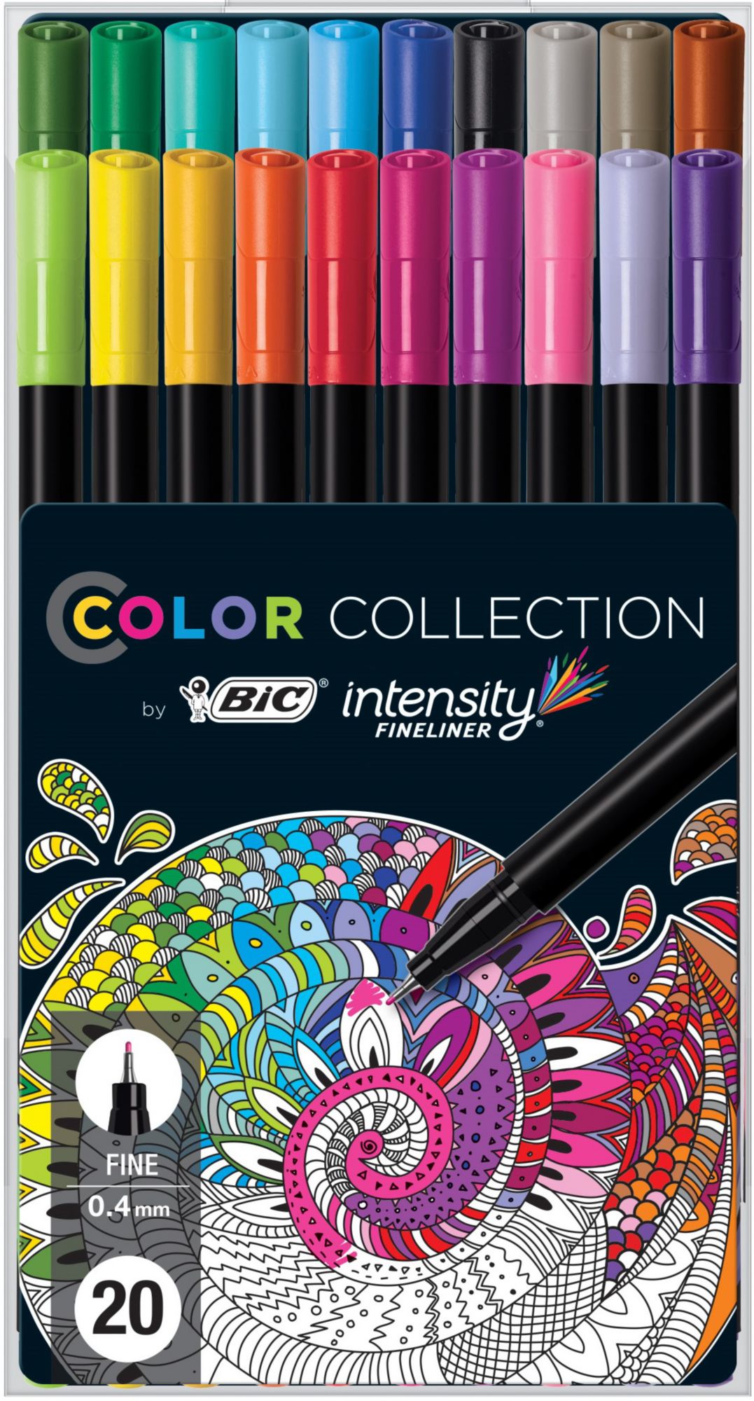 BIC Intensity Fineliner Color Collection Pens, 20 pk