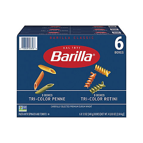 Barilla Tri-Color Rotini and Penne, 6 pk./12 oz.