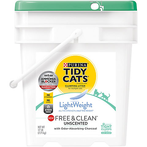 Purina Tidy Cats Lightweight Free and Clean with Ammonia Blocker Clumping Cat Litter, 17 lbs.