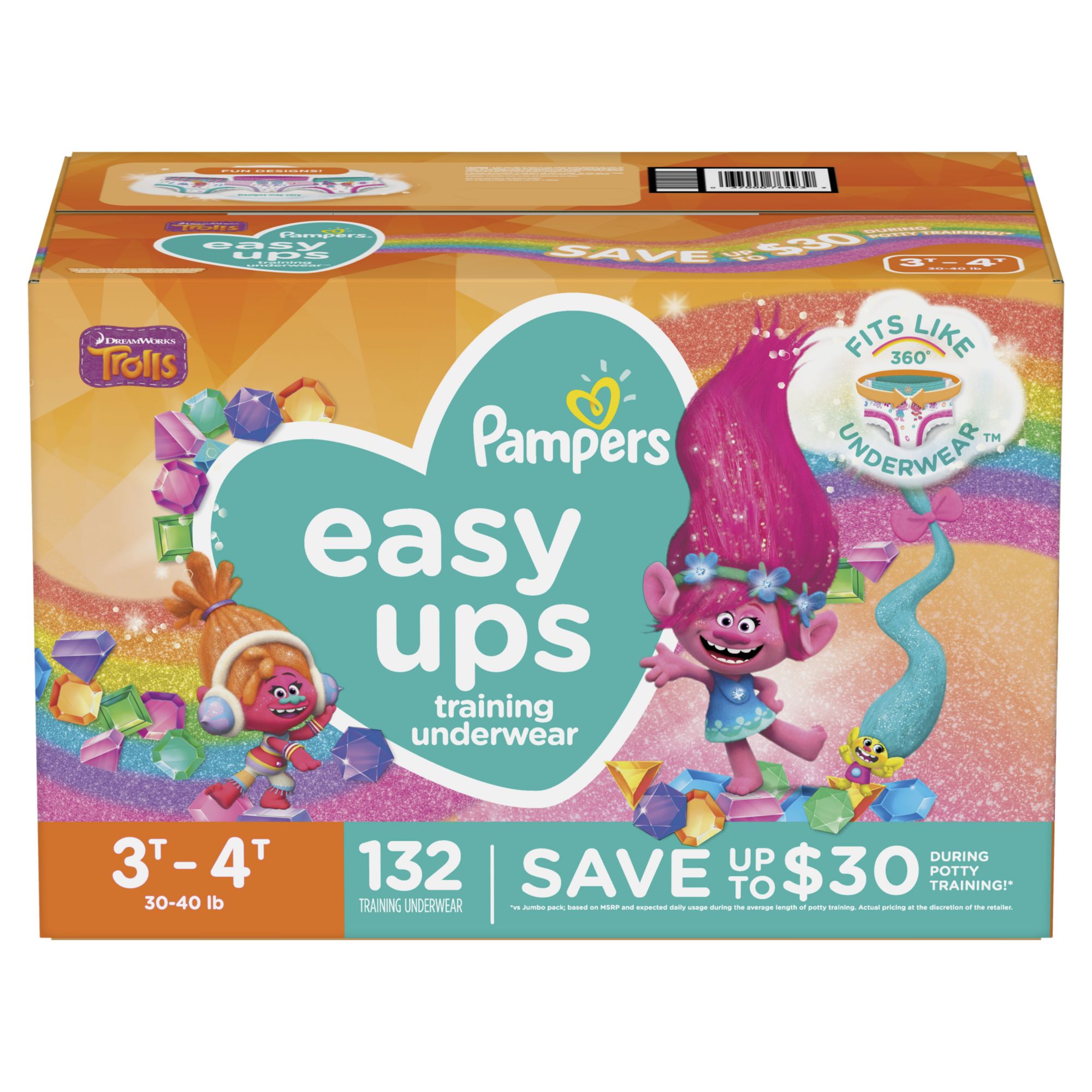 Pampers Easy Ups Training Underwear, 3T-4T (30-40 lb), Dora the