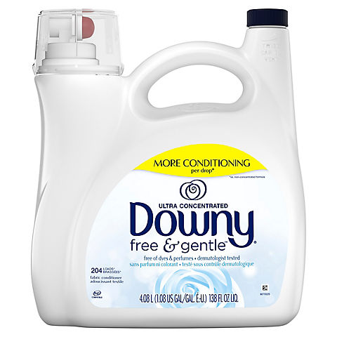 Downy Free and Gentle Ultra Concentrated Liquid Fabric Conditioner, 138 oz.