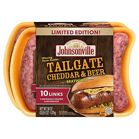 Johnsonville Tailgate Cheddar and Beer Brat,  10 ct.