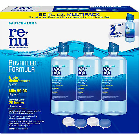 Renu Advanced Formula Disinfectant for Soft Contact Lenses, 3 pk./16 fl. oz.