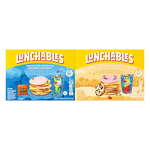 Lunchables Turkey/American & Ham/American Cracker Stackers Variety Pack, 4 pk.