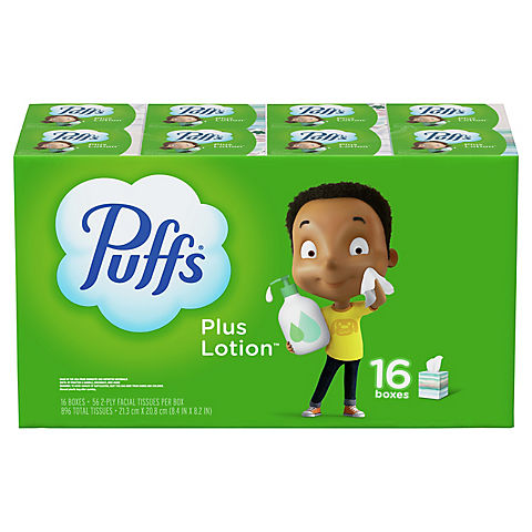 Puffs Plus Lotion Two-Ply Facial Tissues, 16 pk./56 ct.