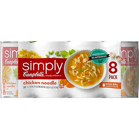 Campbell's Simply Chicken Noodle Soup, 8 pk./18.8 oz.