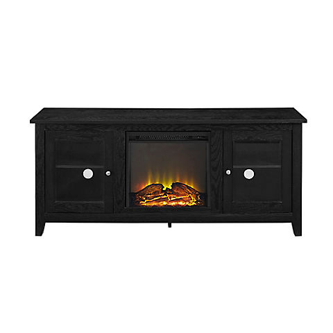 W. Trends 58" Fireplace TV Console - Black