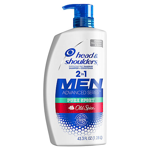 Head and Shoulders Old Spice Pure Sport Dandruff 2 in 1 Shampoo and Conditioner, 43.3 fl. oz.