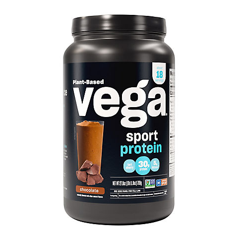 Vega Sport Protein, Plant-Based Vegan Protein Powder - Chocolate, 27.8 oz.