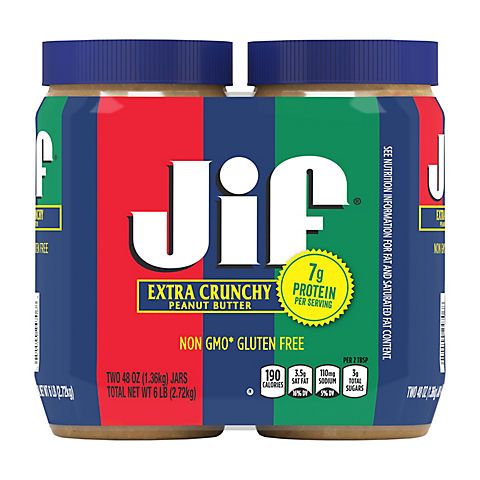 Jif Extra Crunchy Peanut Butter, 2 pk./48 oz