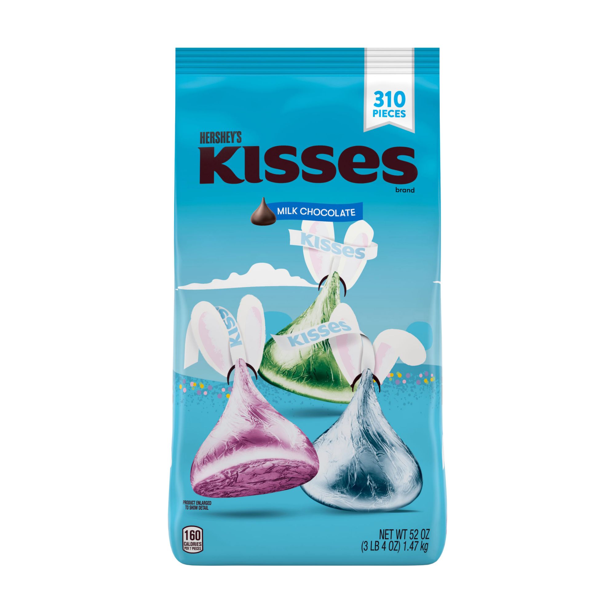 165 Pcs Light Blue & Silver Candy Hershey's Kisses Milk Chocolates : Target