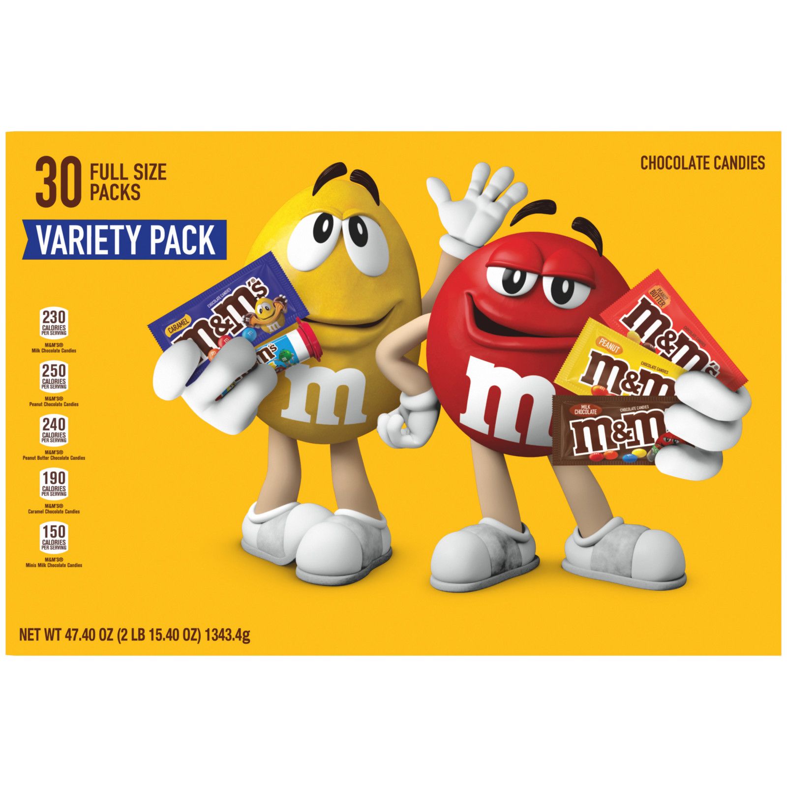 M&M's Milk Chocolate Candy Bars with Minis Variety Box
