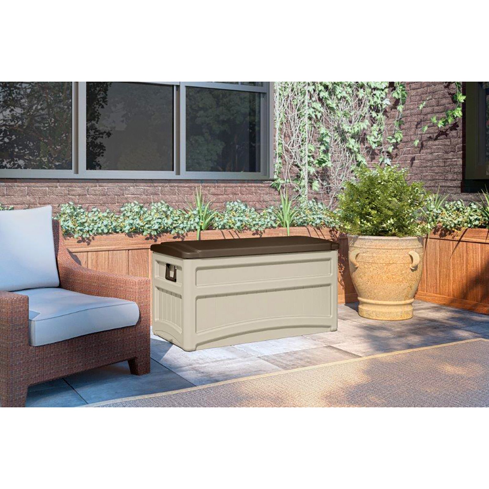 Suncast deck storage discount bench